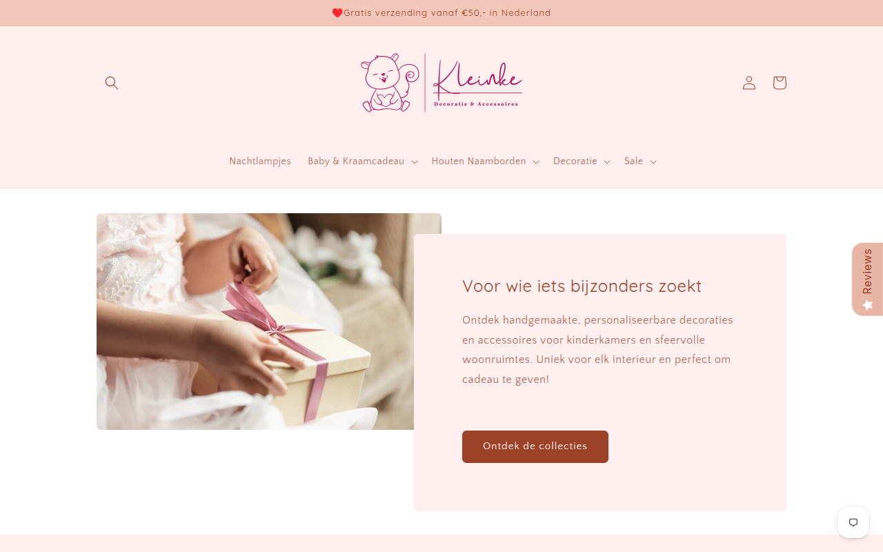 Screenshot van kleinke.nl