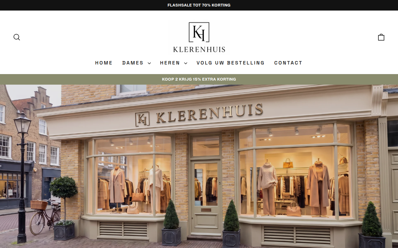 Screenshot van klerenhuis.nl