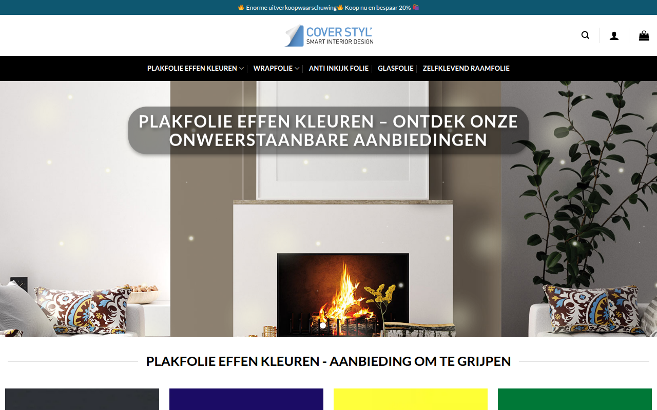 Screenshot van kleurplakfolie.com