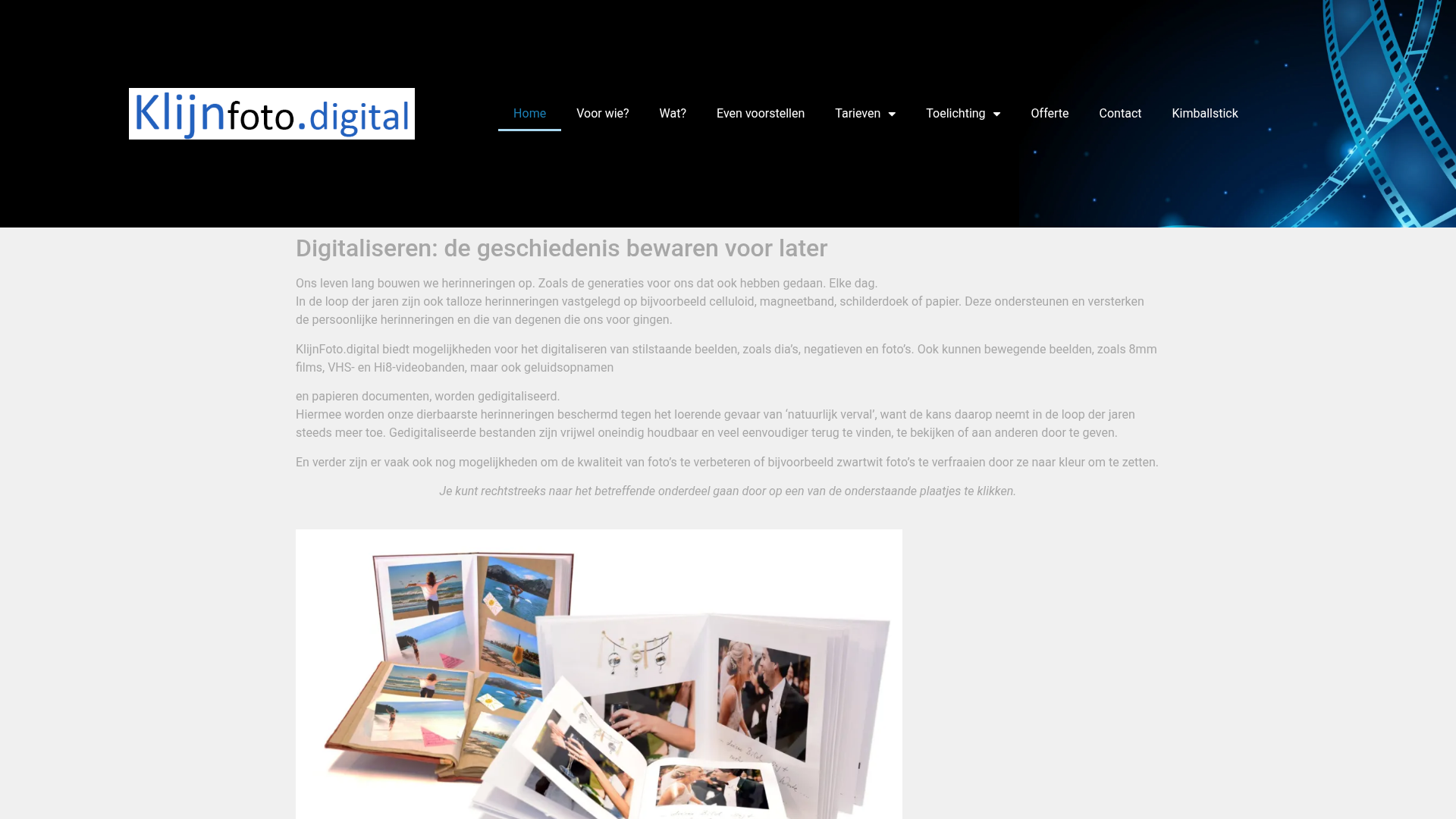 Screenshot van klijnfoto.digital