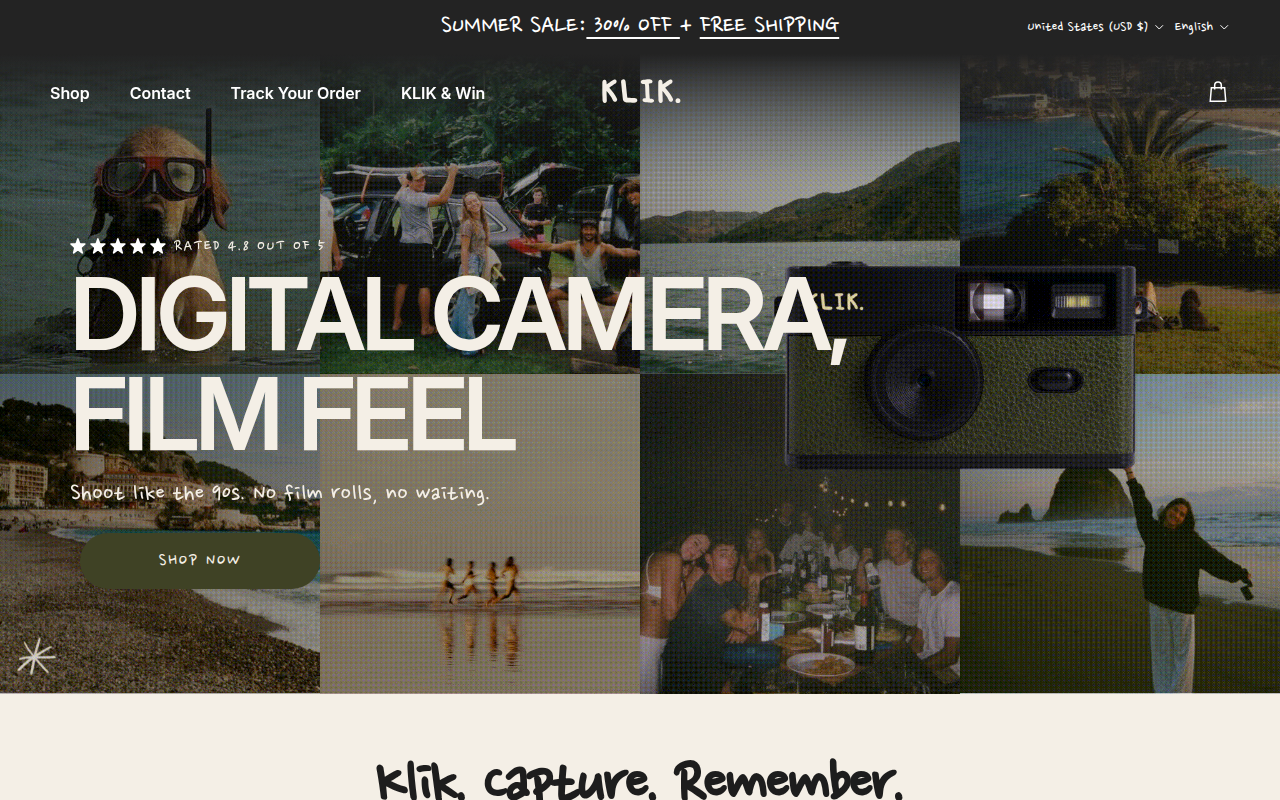 Screenshot van klikcamera.com