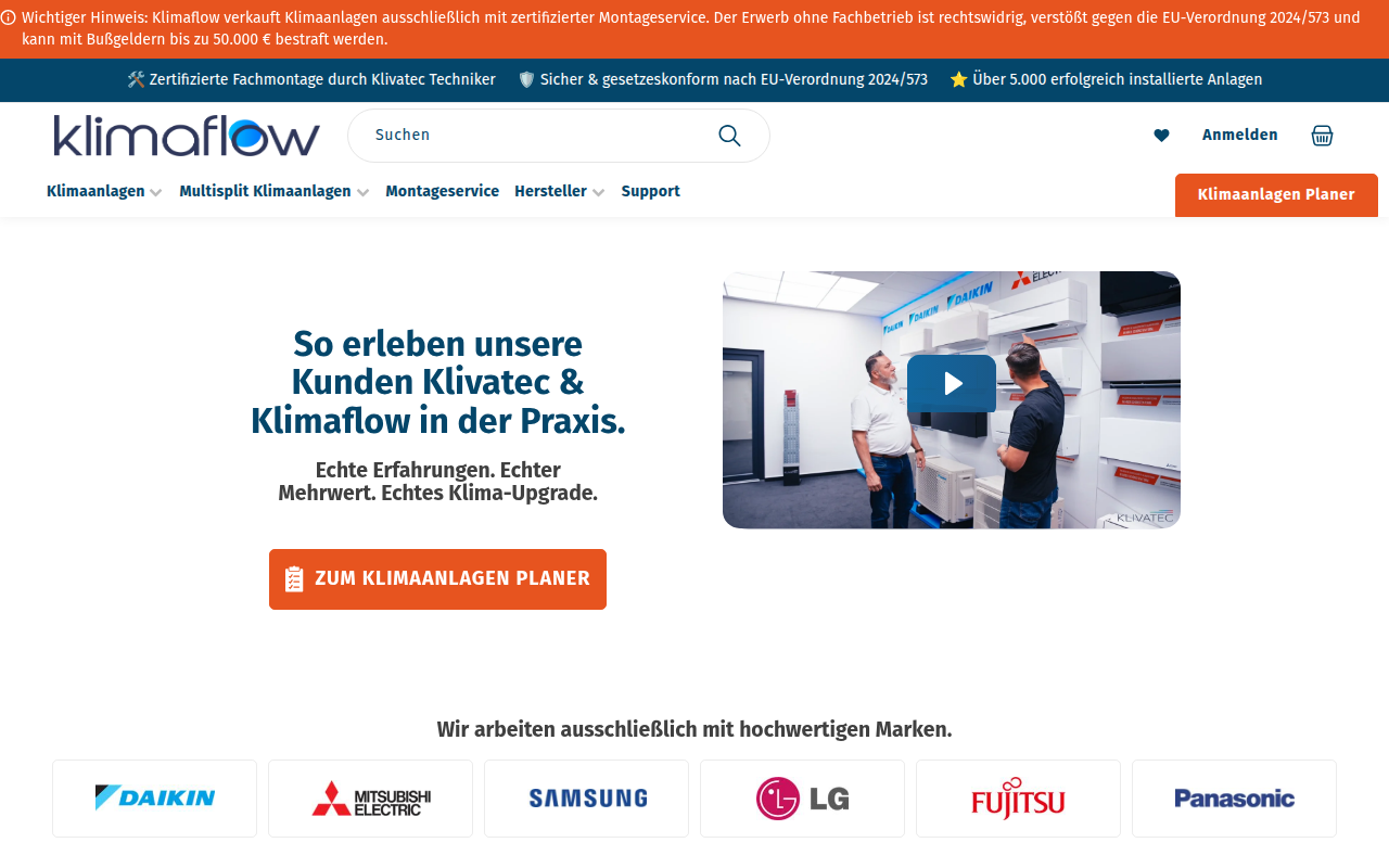 Screenshot van klimaflow.de