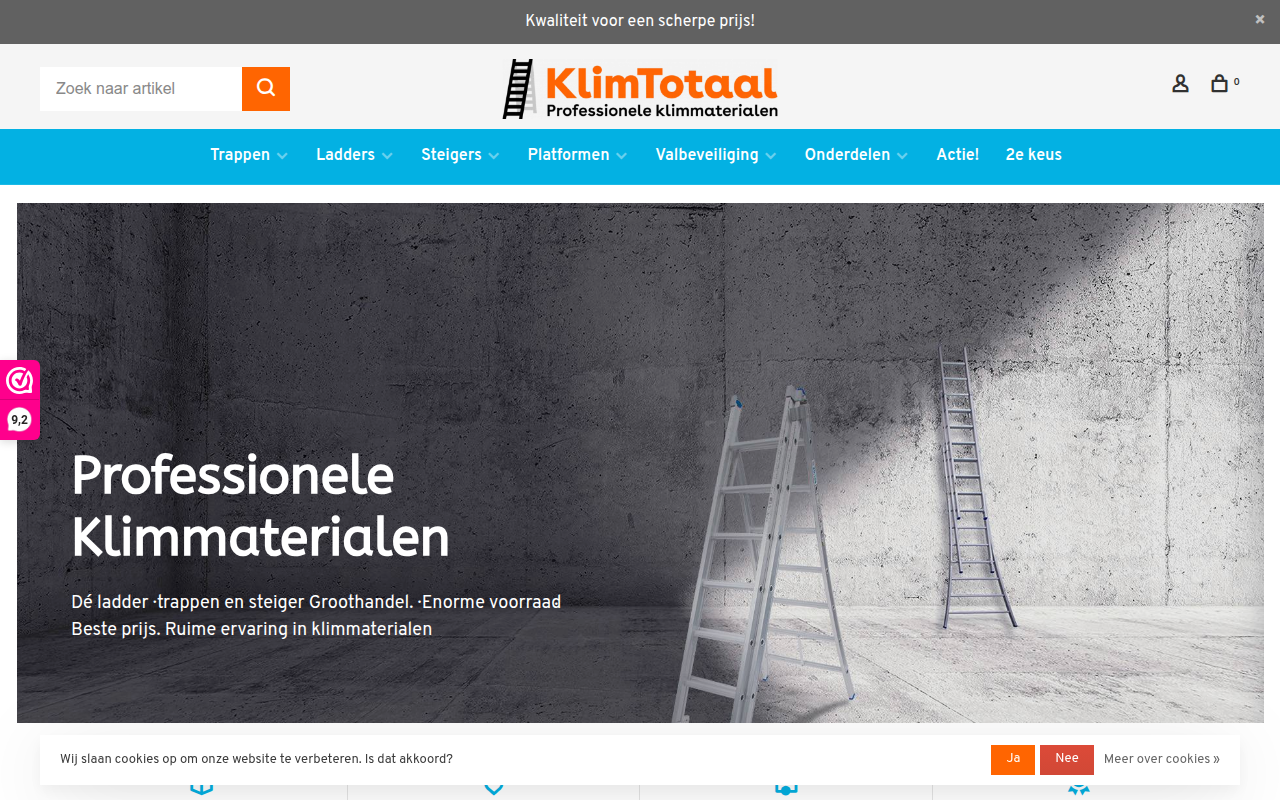 Screenshot van klimtotaal.nl