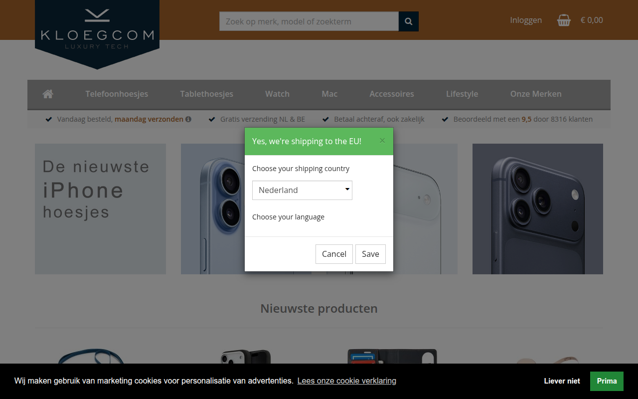 Screenshot van kloegcom.nl