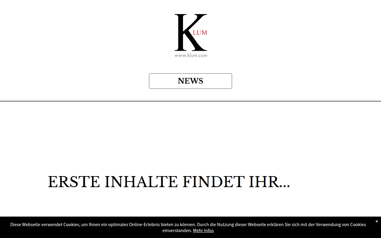 Screenshot van klum.com
