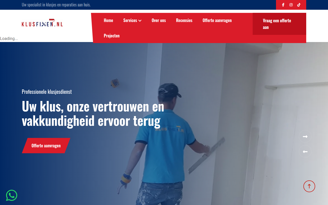 Screenshot van klusfixen.nl