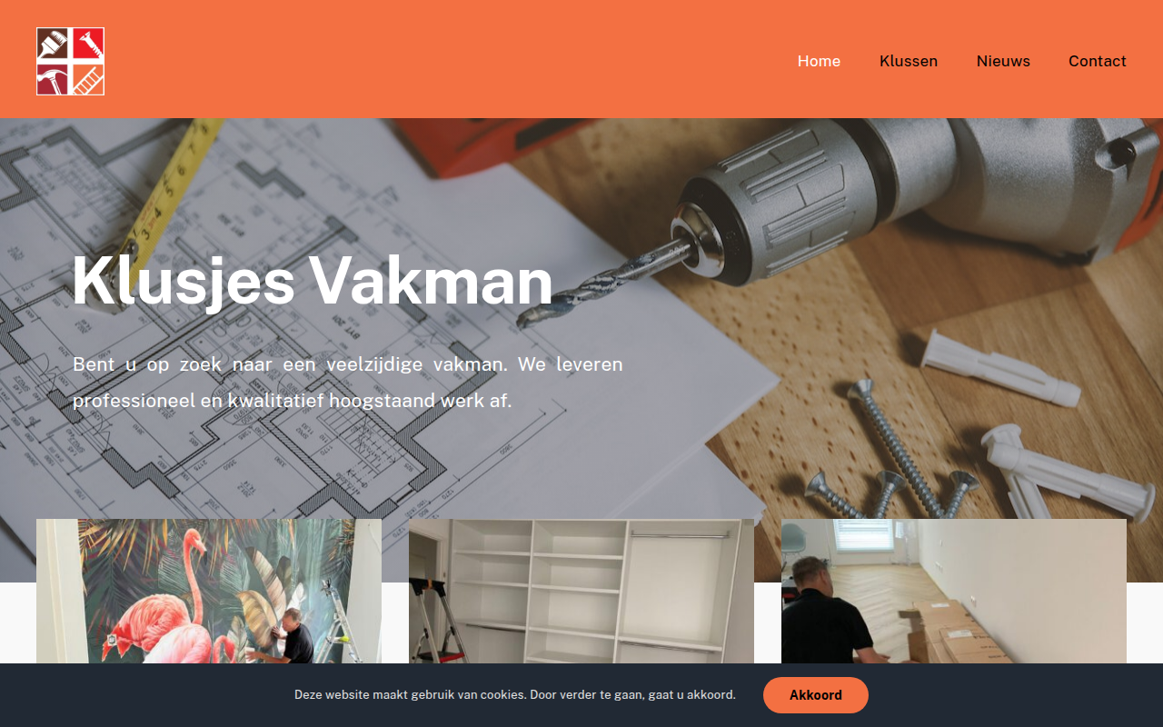 Screenshot van klusjesvakman.nl