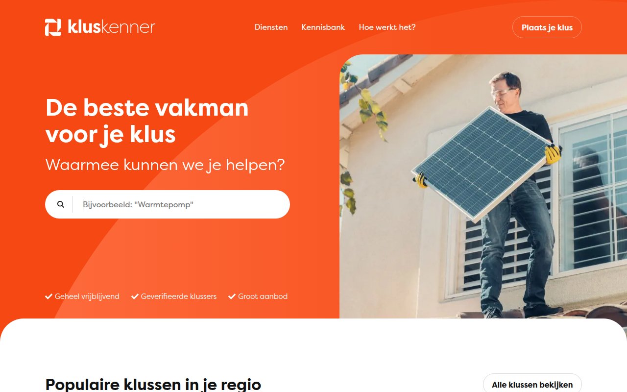 Screenshot van kluskenner.nl