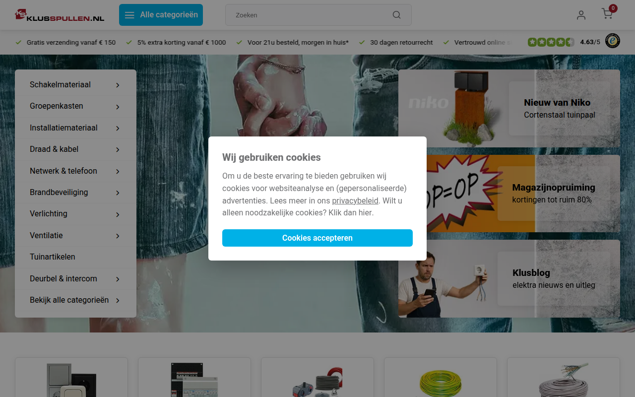 Screenshot van klusspullen.nl