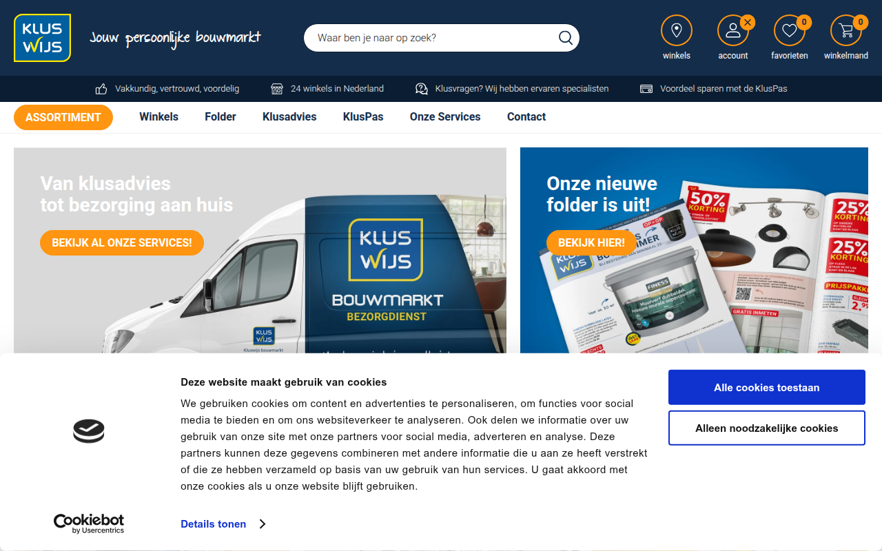 Screenshot van kluswijs.nl