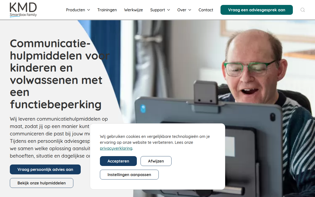 Screenshot van kmd.nl