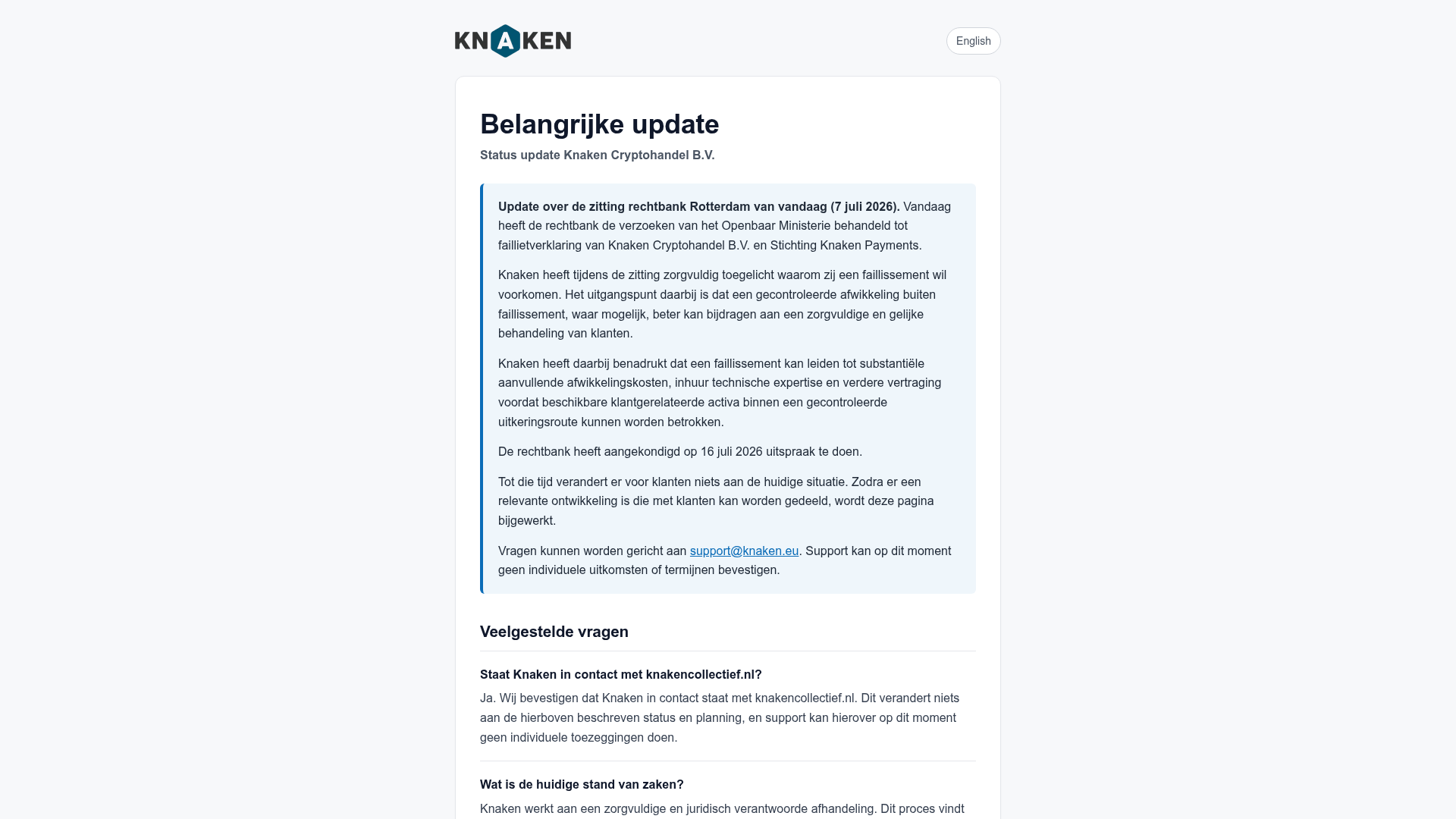 Screenshot van knaken.nl