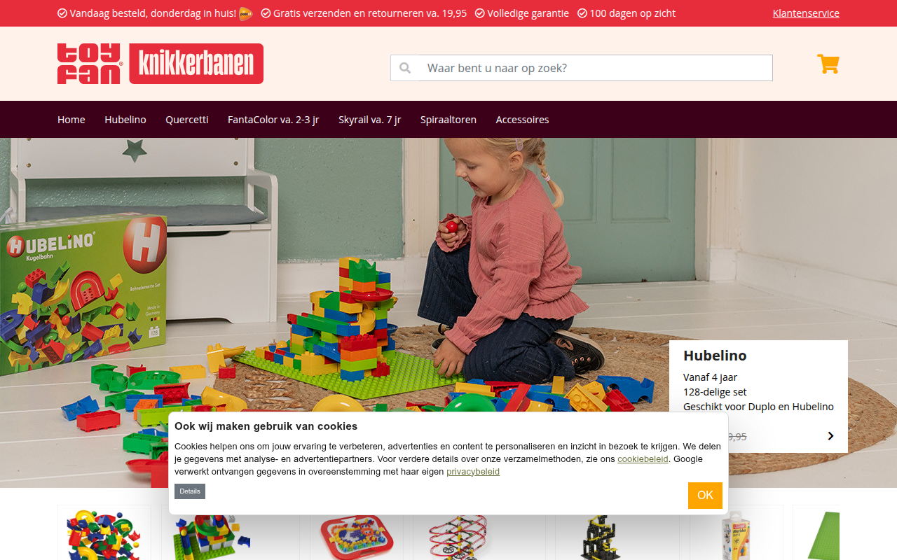 Screenshot van knikkerbaanxl.nl