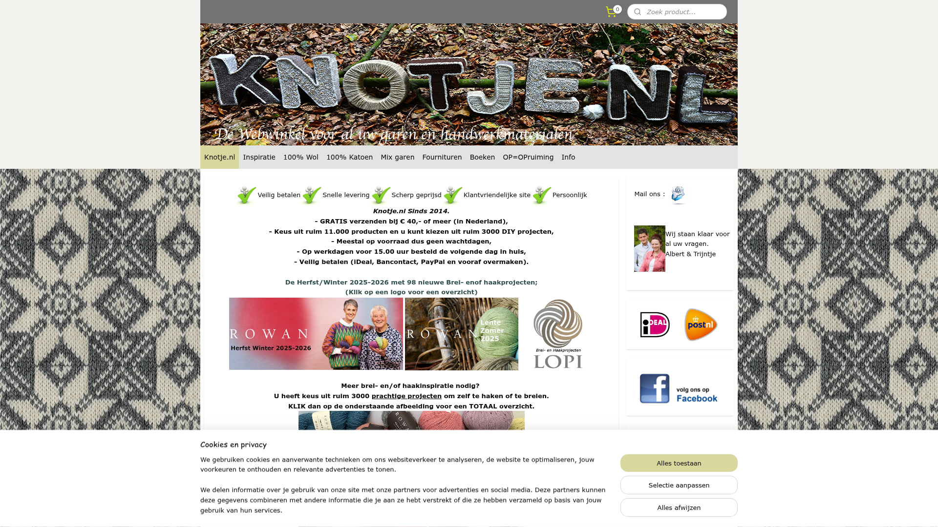 Screenshot van knotje.nl