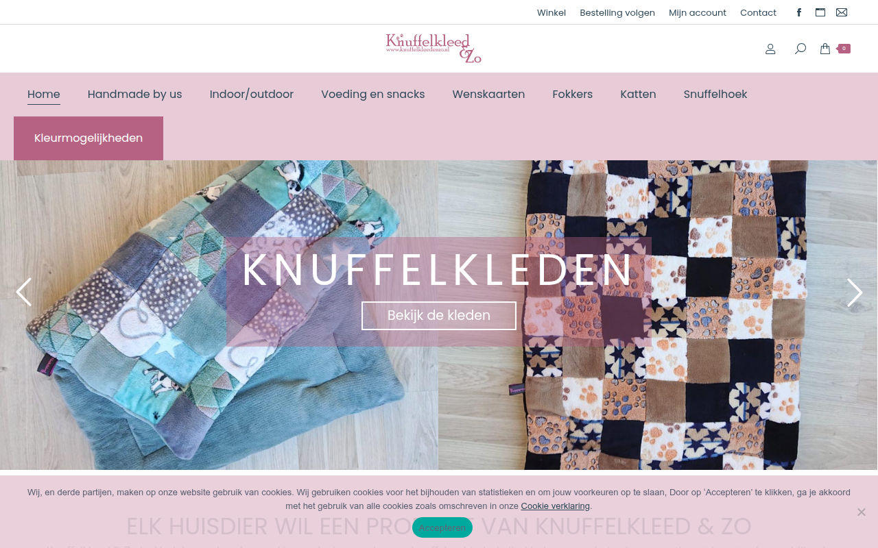 Screenshot van knuffelkleedenzo.nl