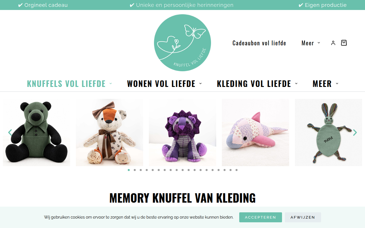 Screenshot van knuffelvolliefde.nl