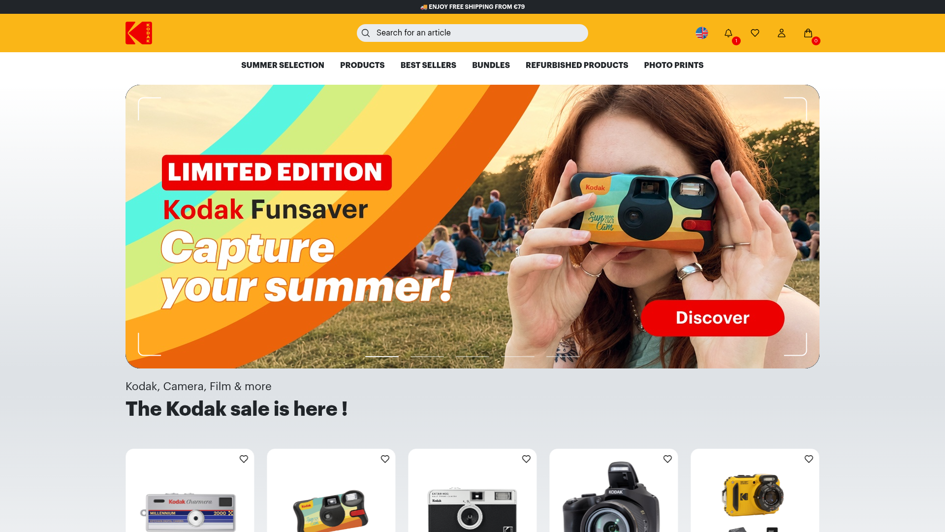 Screenshot van kodak.gtcie.com