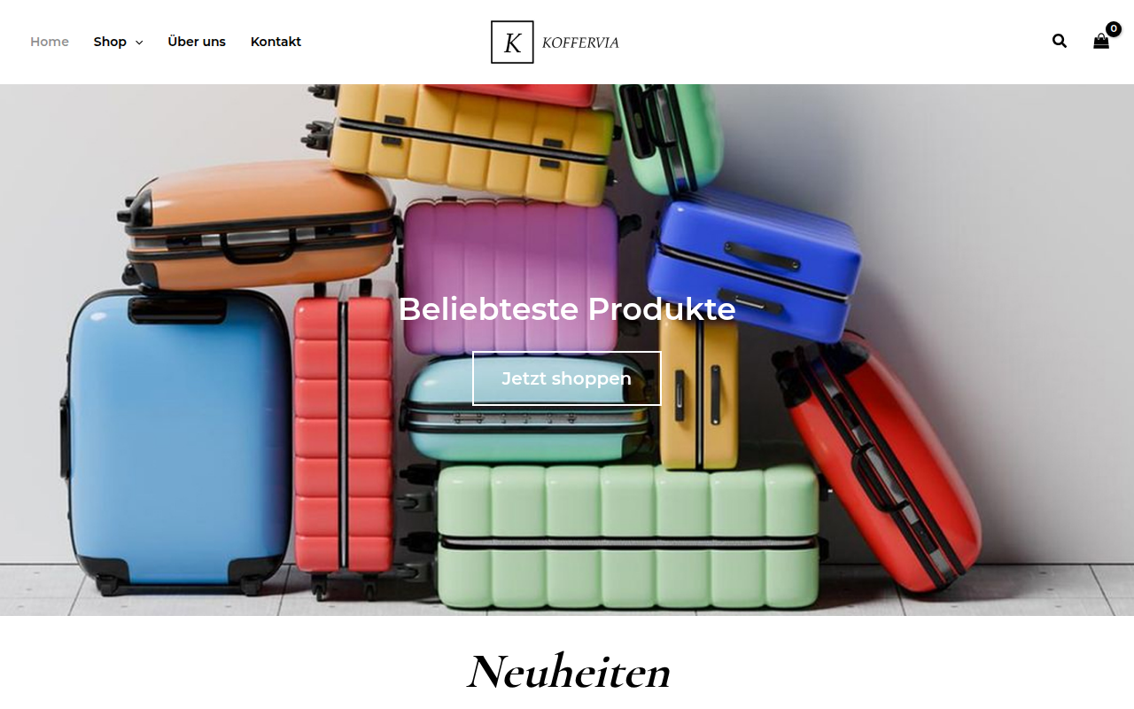 Screenshot van koffervia.com
