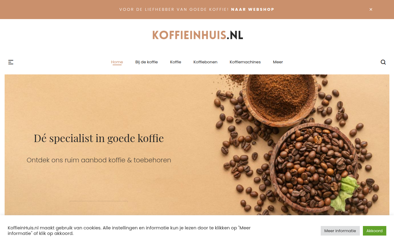 Screenshot van koffieinhuis.nl