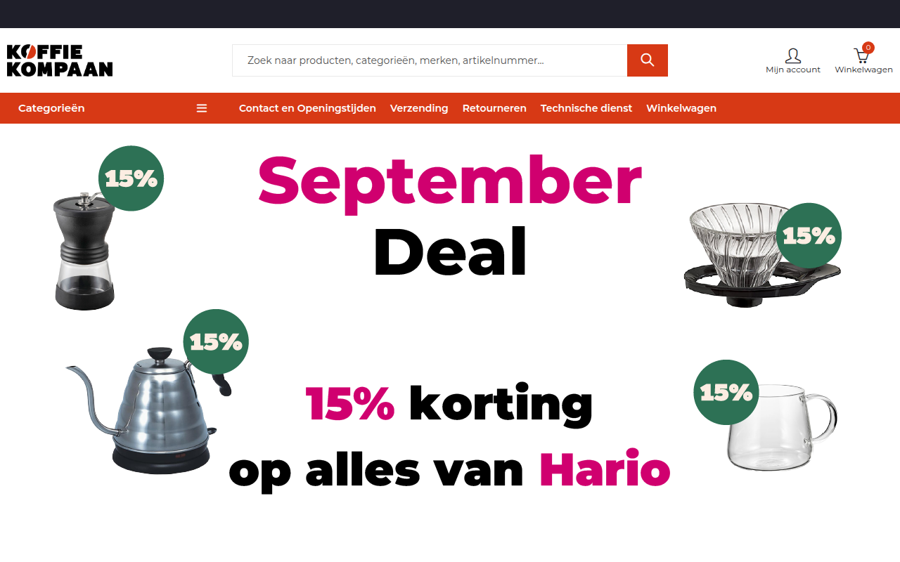 Screenshot van koffiekompaan.nl