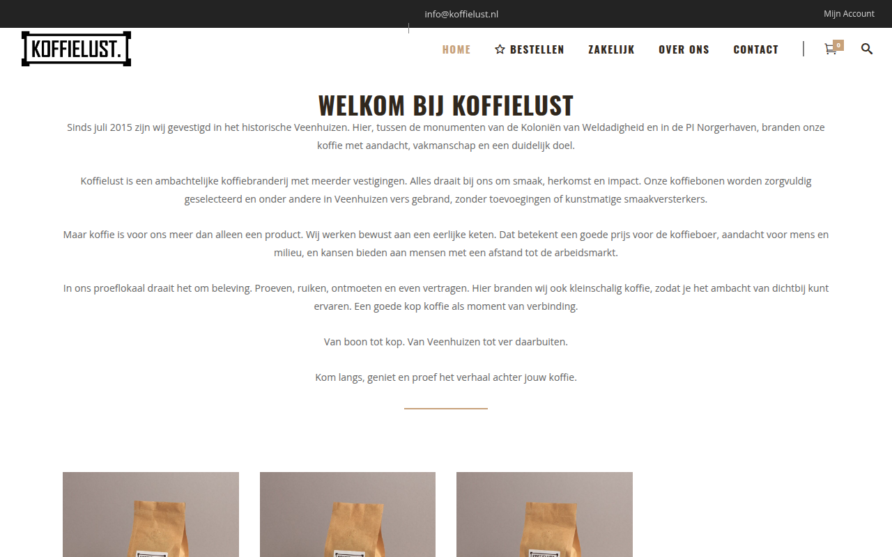 Screenshot van koffielust.nl