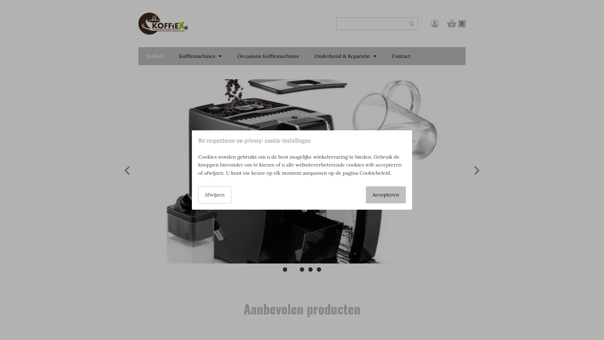 Screenshot van koffiex.nl