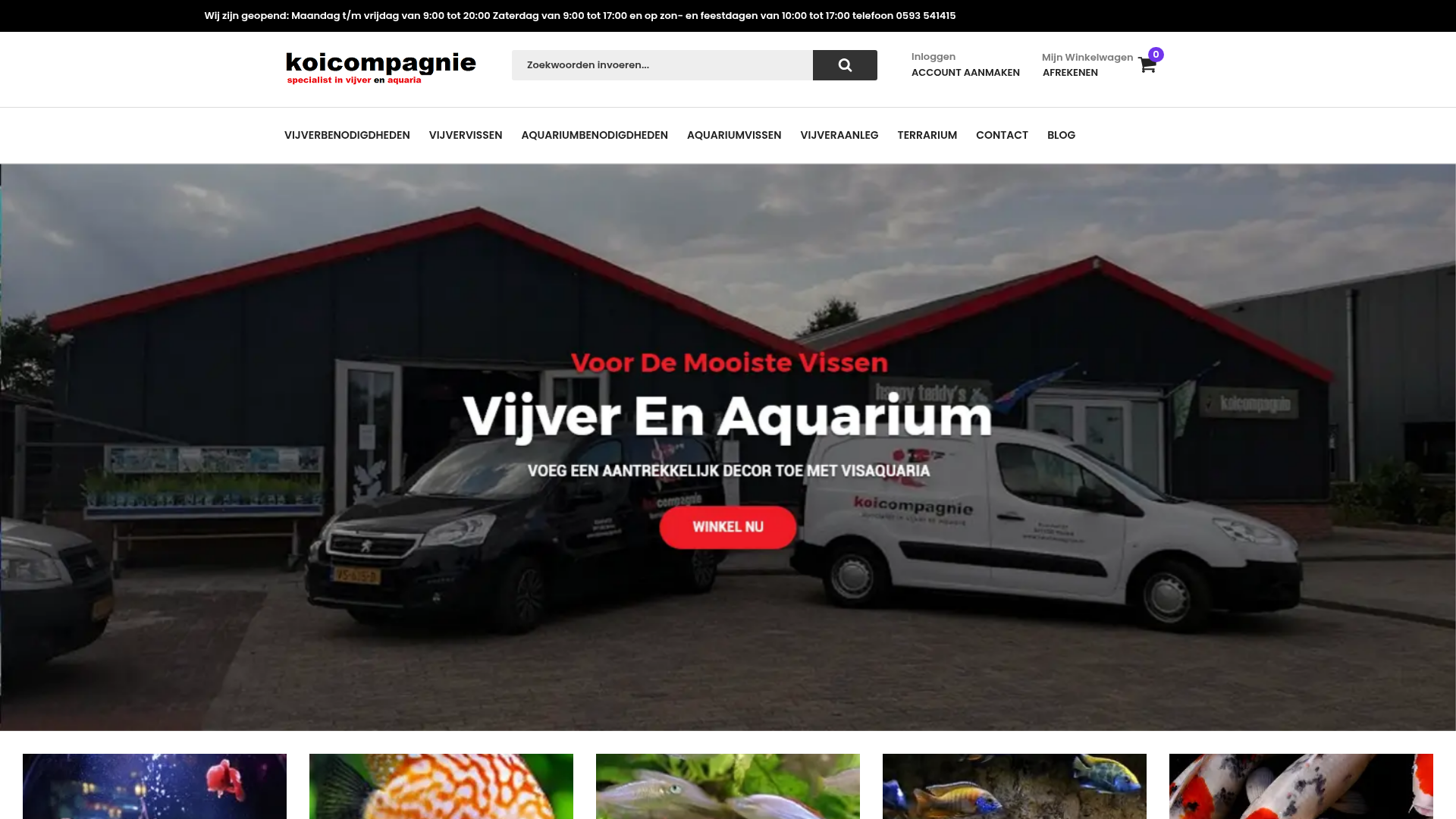 Screenshot van koicompagnie.nl