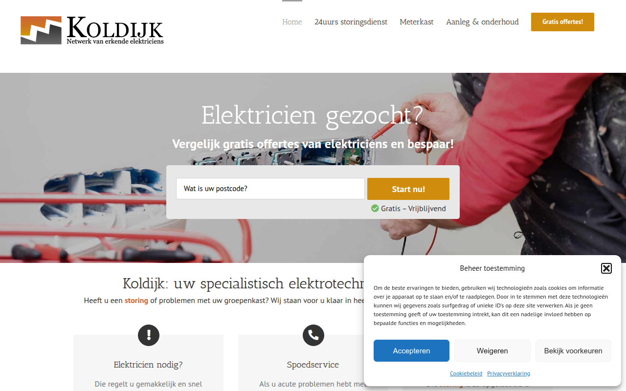 Screenshot van koldijkbv.nl