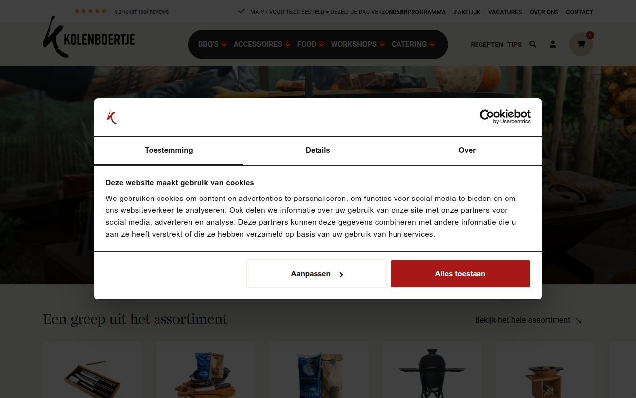 Screenshot van kolenboertje.nl