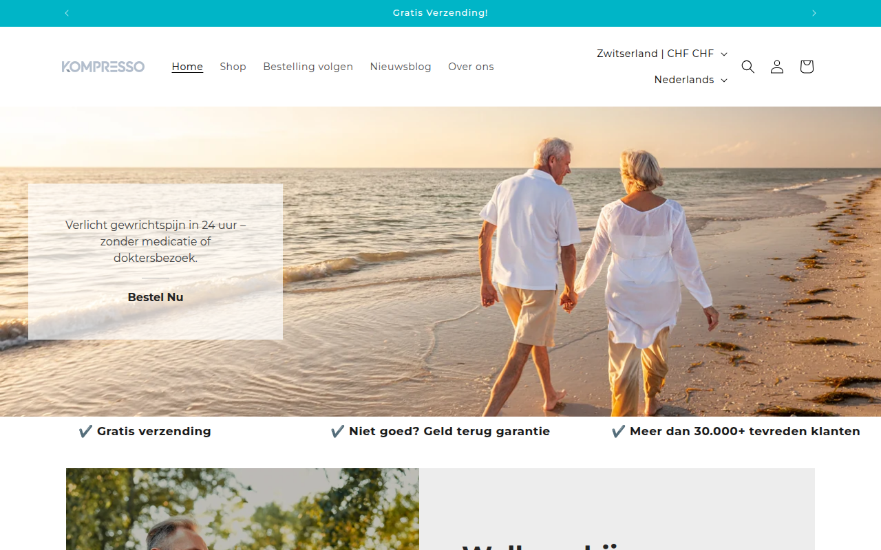 Screenshot van kompresso.nl