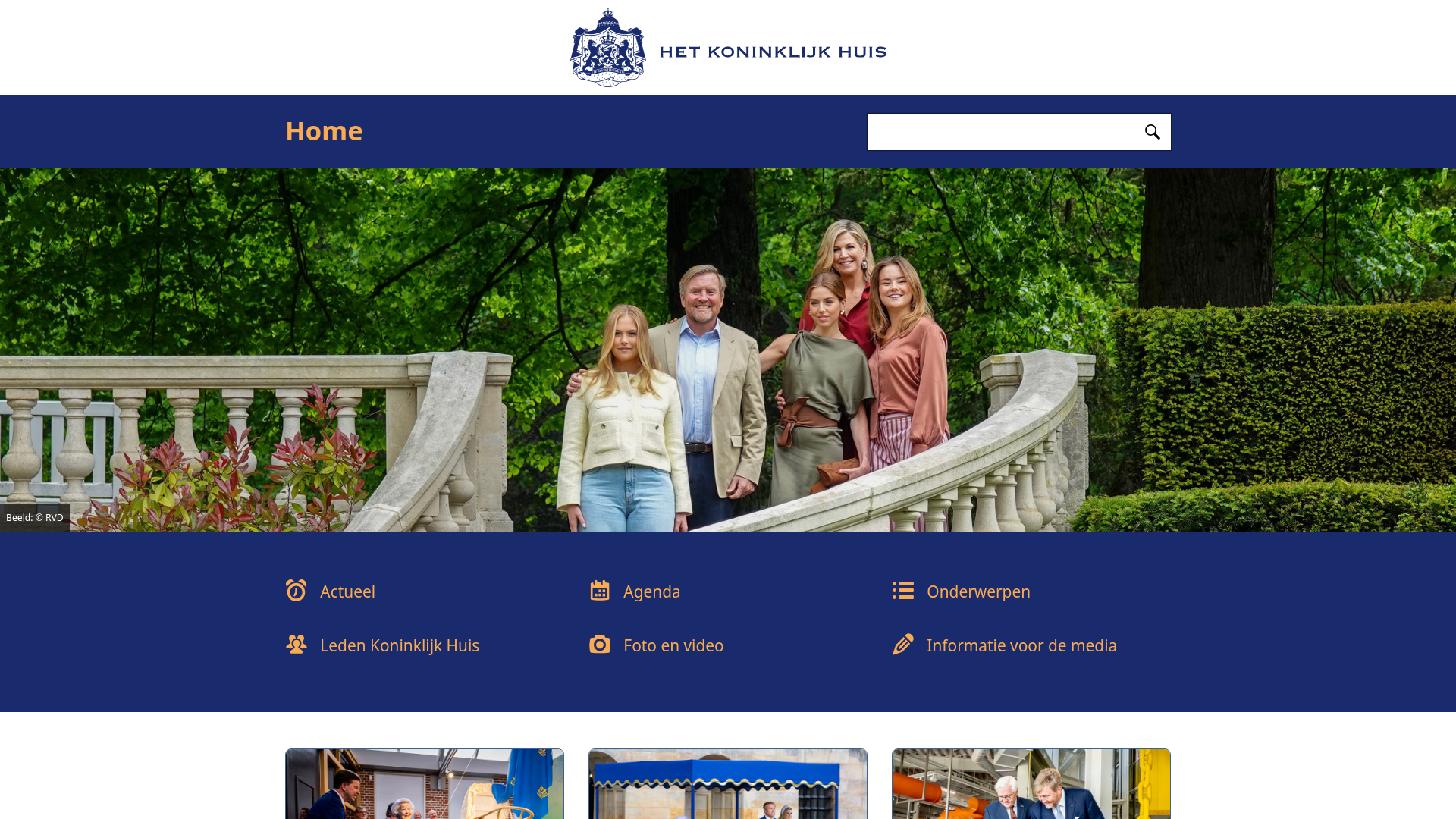 Screenshot van koninklijkhuis.nl