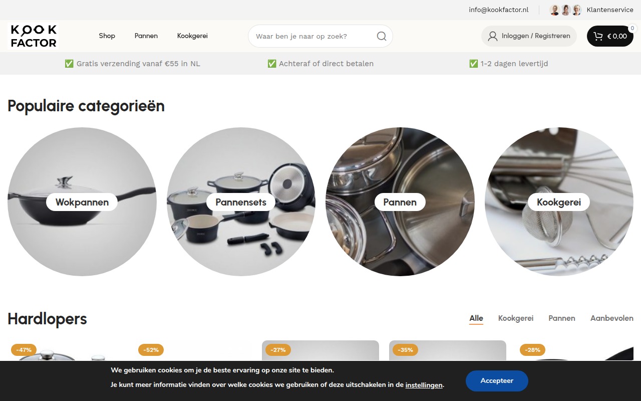 Screenshot van kookfactor.nl