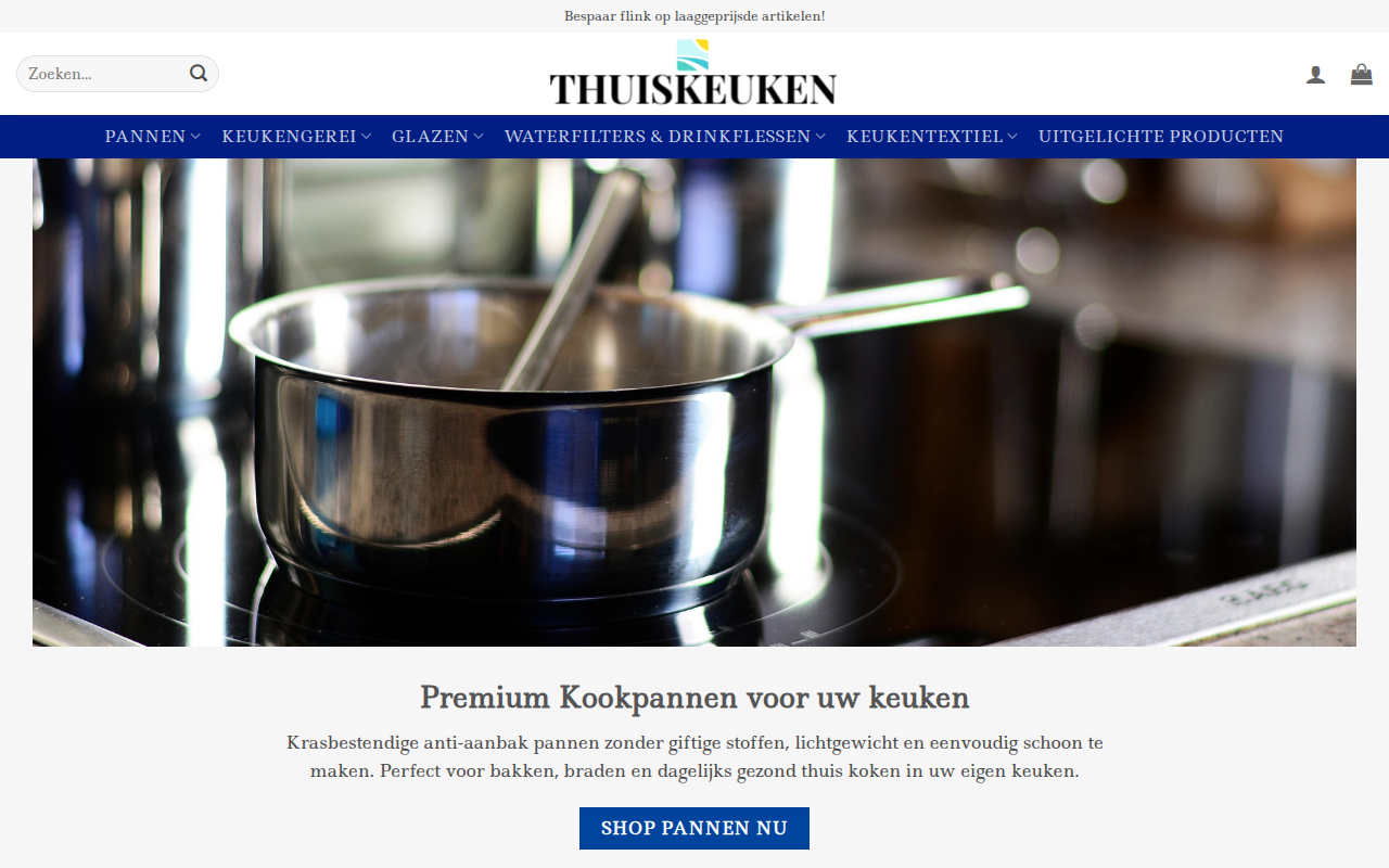 Screenshot van kookpannenuitverkoop.com