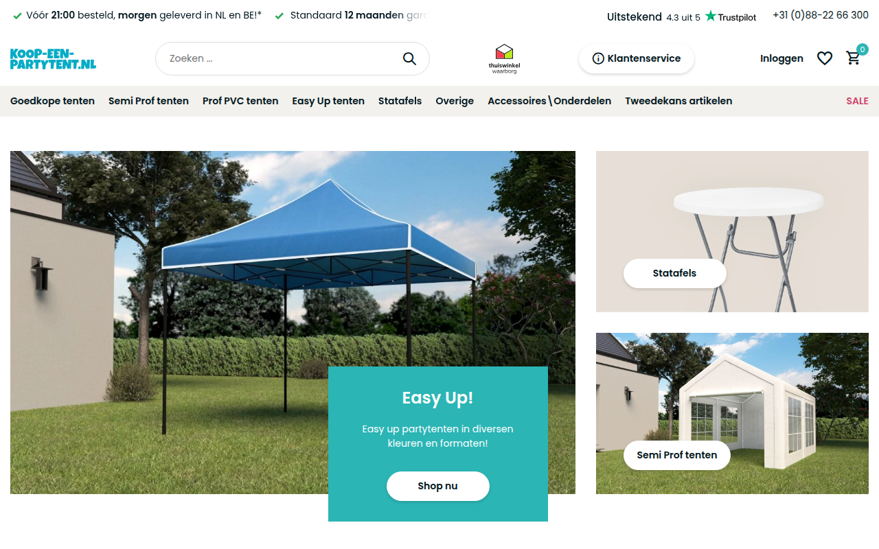 Screenshot van koop-een-partytent.nl