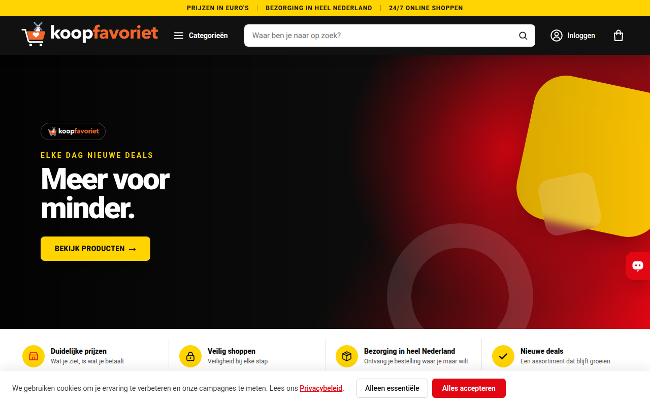 Screenshot van koopfavoriet.nl