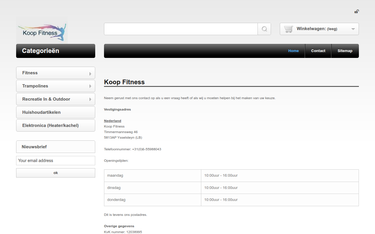 Screenshot van koopfitness.nl
