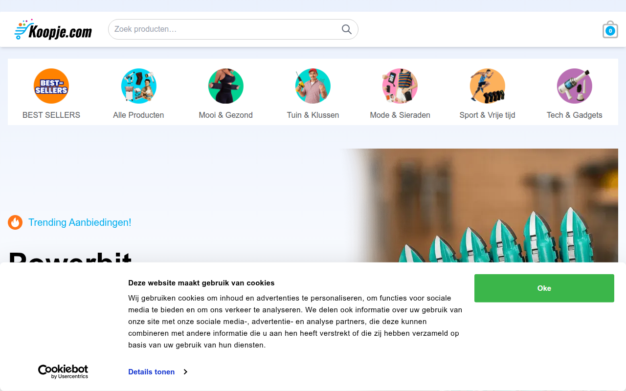 Screenshot van koopje.co