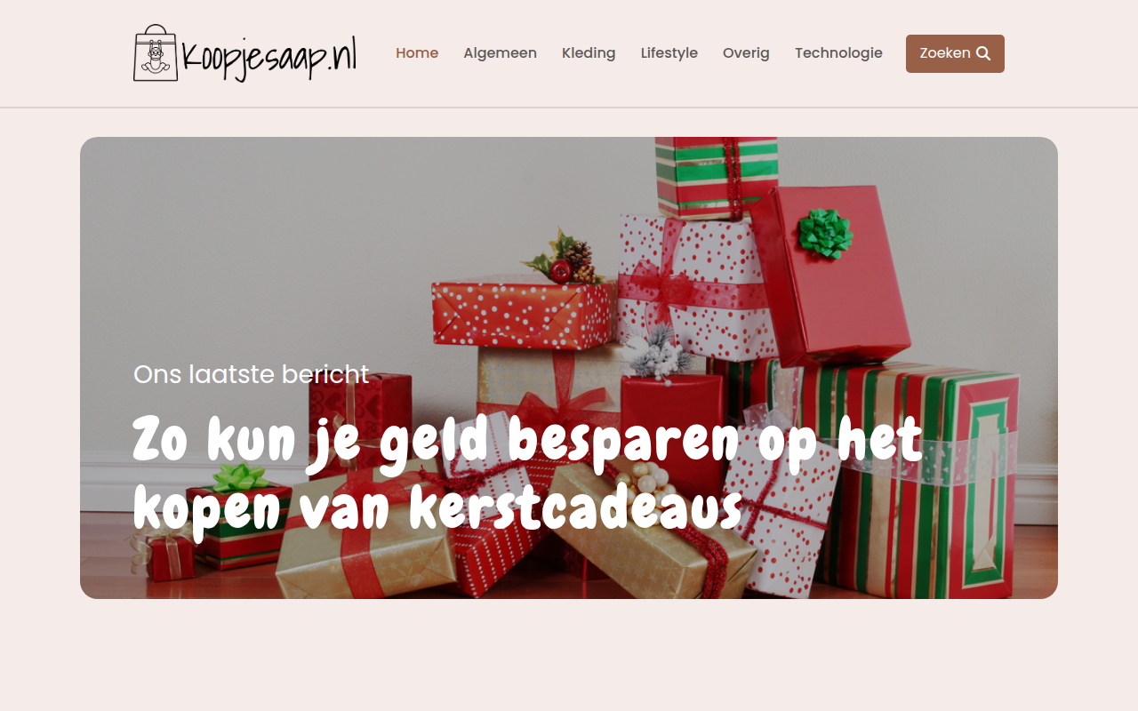 Screenshot van koopjesaap.nl