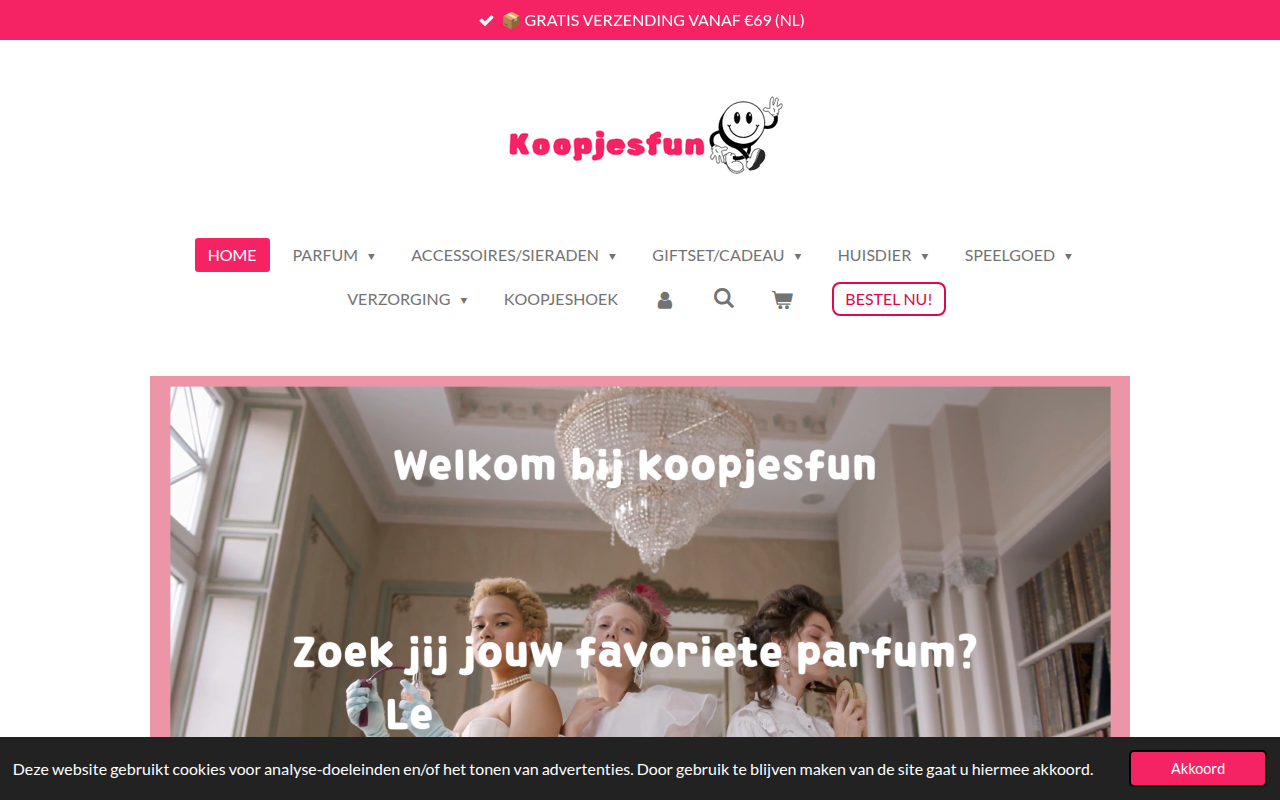 Screenshot van koopjesfun.com