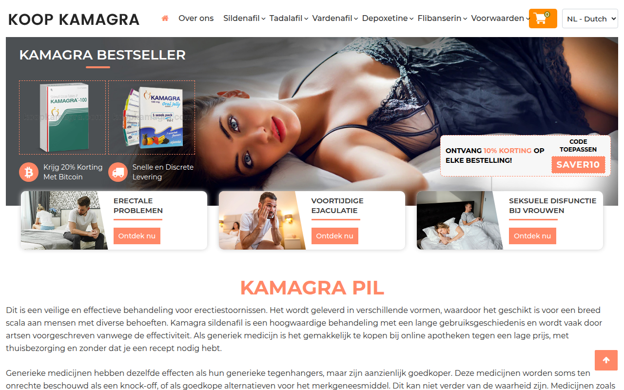 Screenshot van koopkamagra.com