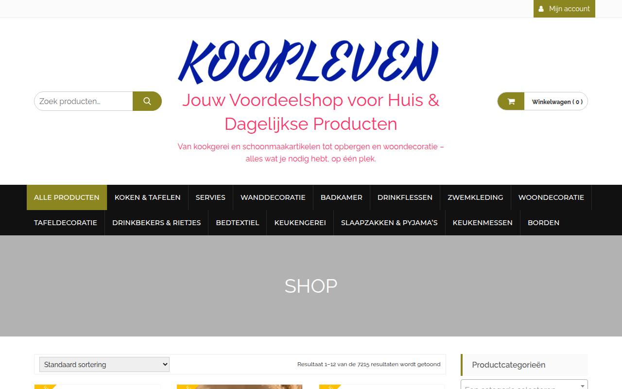 Screenshot van koopleven.com