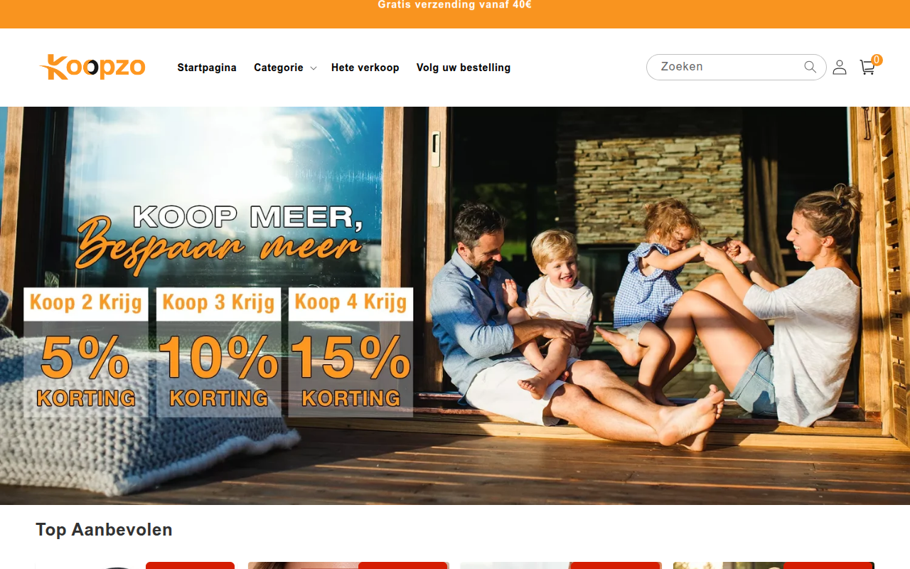 Screenshot van koopzo.com