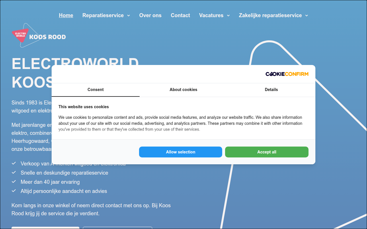 Screenshot van koosrood.nl