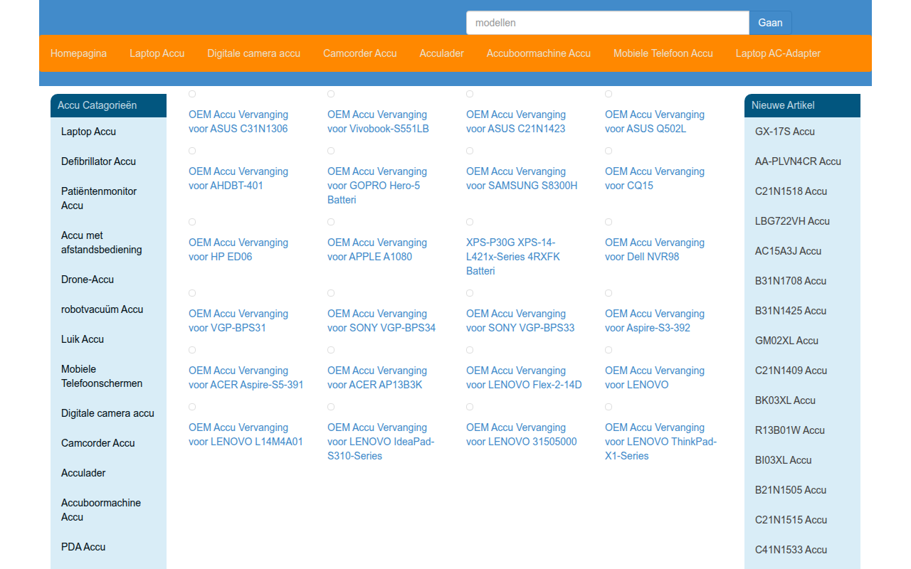 Screenshot van kopen-accu.nl