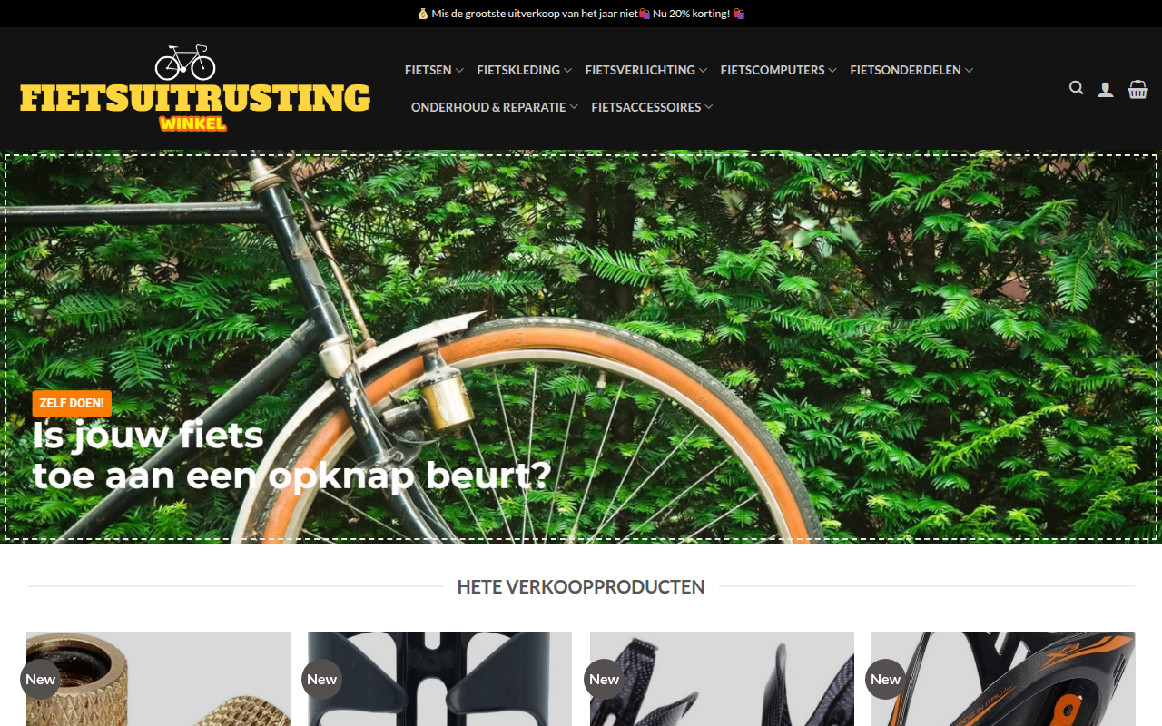 Screenshot van kopenfietsuitrusting.com