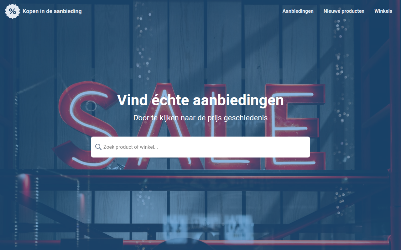 Screenshot van kopenindeaanbieding.nl