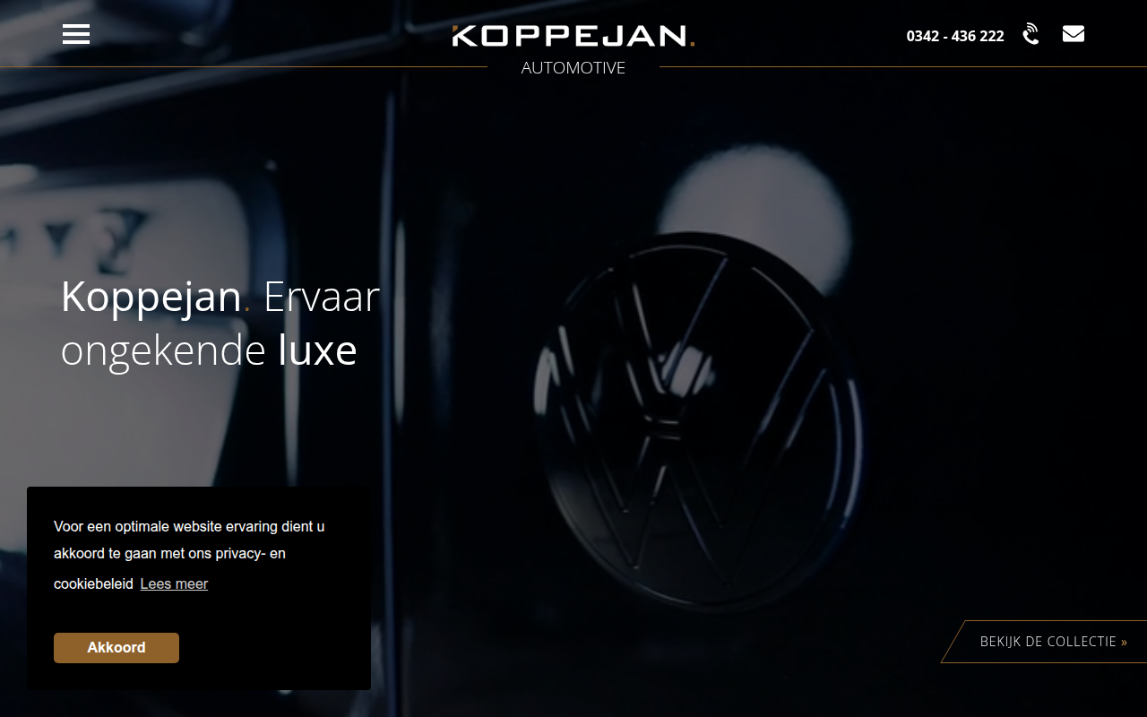 Screenshot van koppejanautomotive.nl