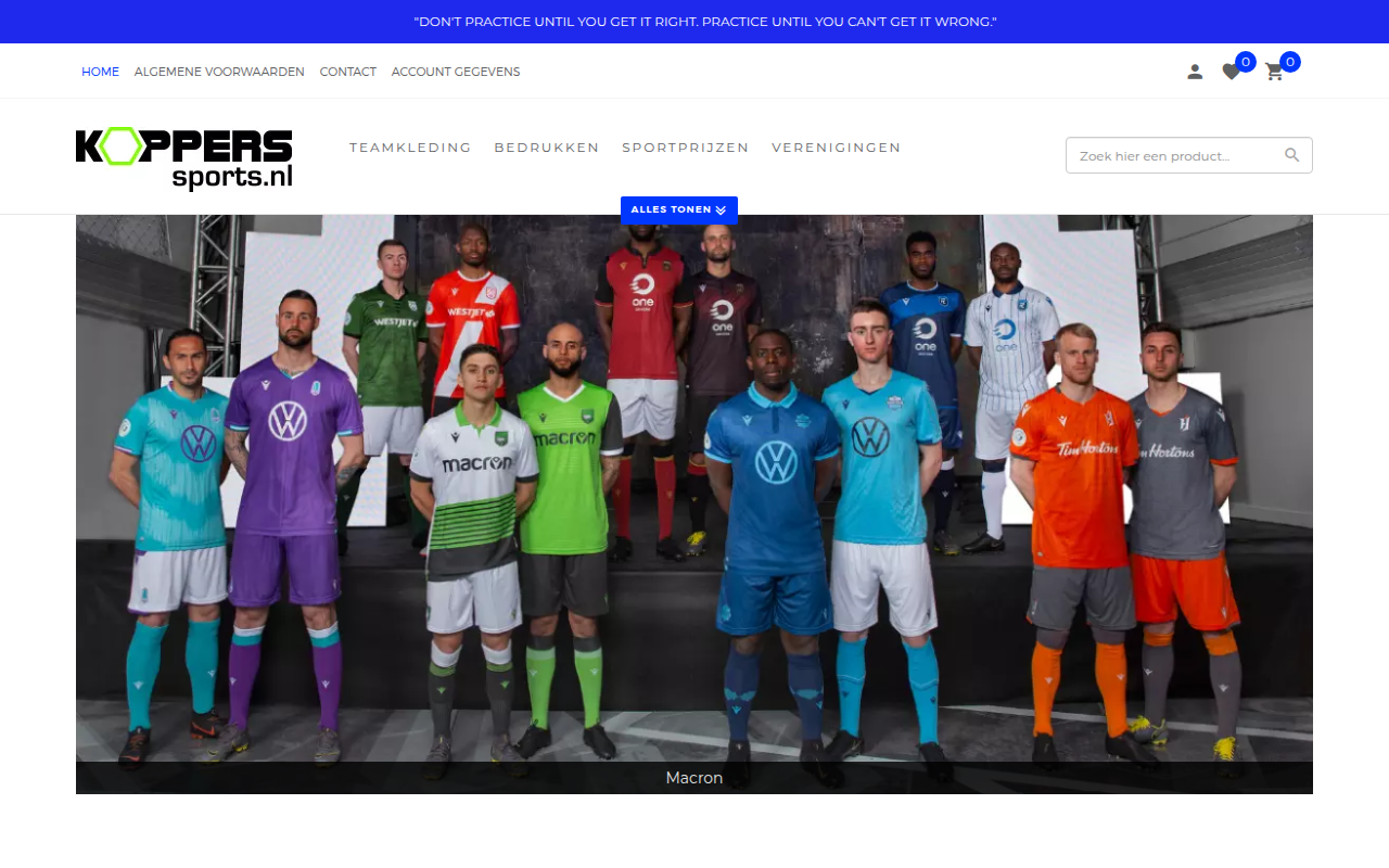 Screenshot van kopperssports.nl