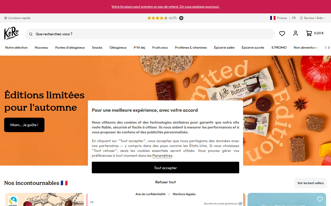 Screenshot van koro.com