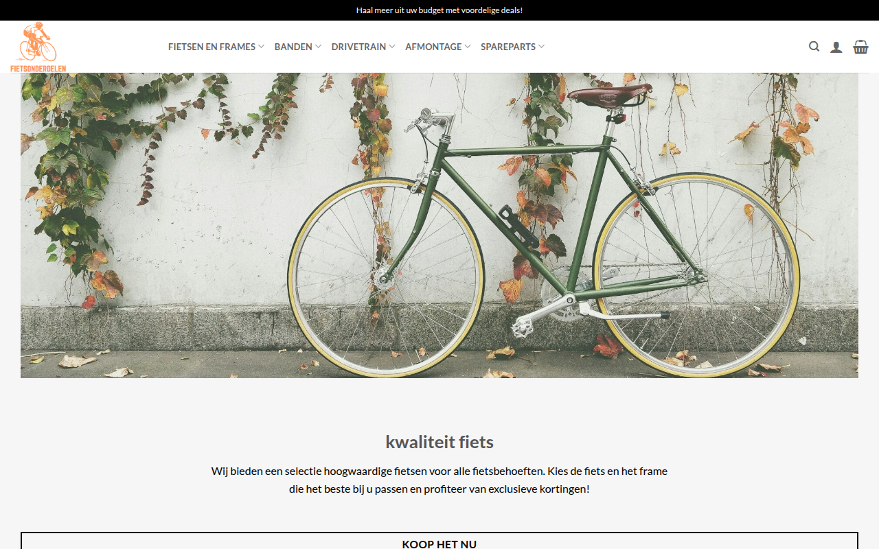 Screenshot van kortingfietsen.com